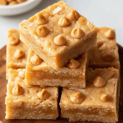 Close-up of chewy, glossy bars with a slightly crisp edge.