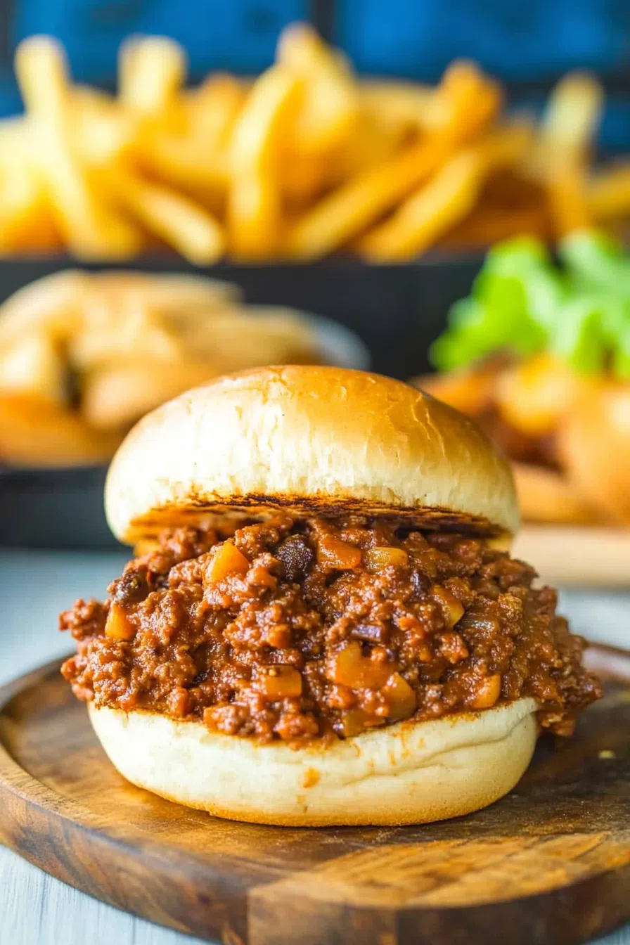 Toasted sandwich bun filled with a savory chicken mixture and fresh herbs.