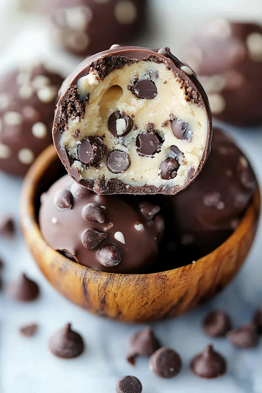 Close-up of a halved treat showing the layered center and soft texture.