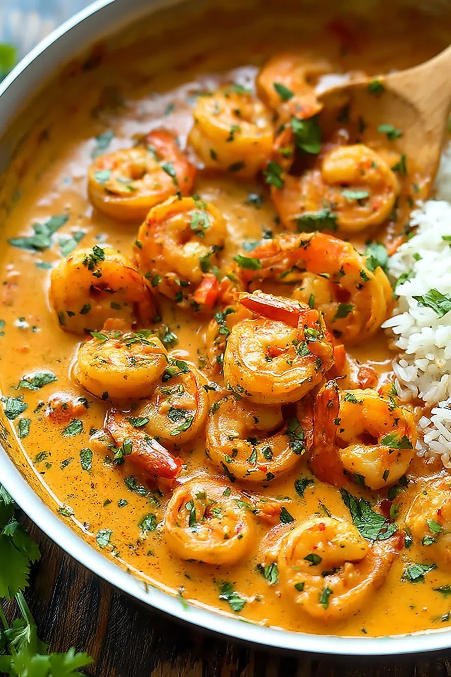Close-up of a spicy dish garnished with fresh cilantro.