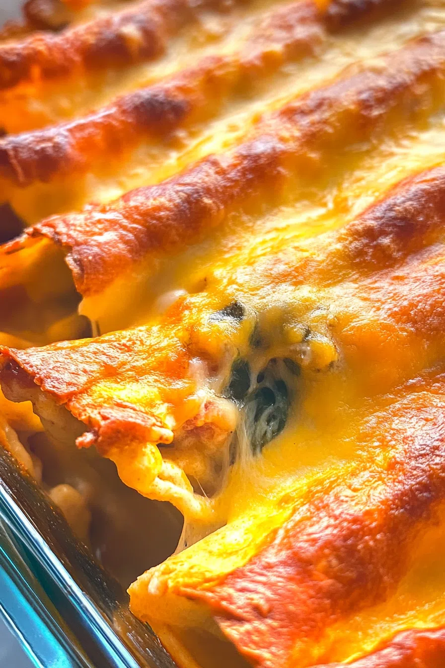 Close-up of a hearty casserole served in a baking dish.