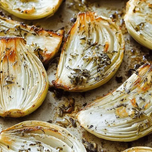 Close-up of caramelized slices with crispy edges and herbs.