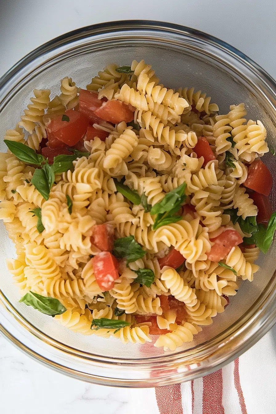 Overhead shot of a colorful dinner spread with a variety of textures.