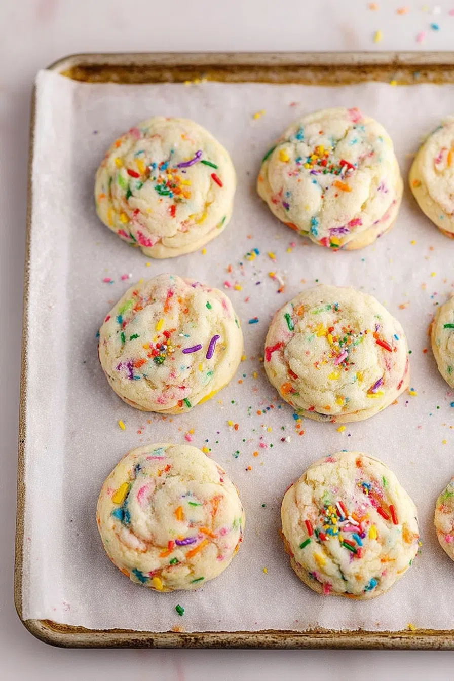 Overhead shot of homemade cookies arranged in neat rows.