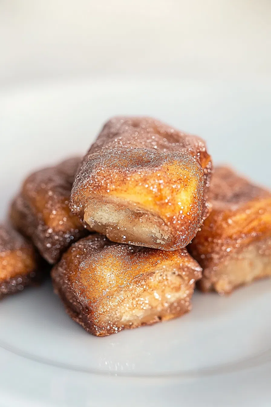 Side view of warm baked treats fresh out of the oven.