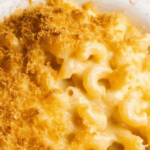 Golden-brown baked pasta fresh from the oven with a crispy topping.