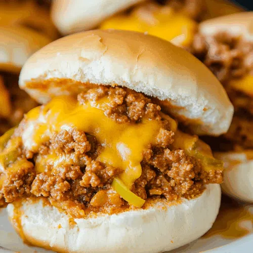 Side view of a handheld sandwich with filling spilling over the edges