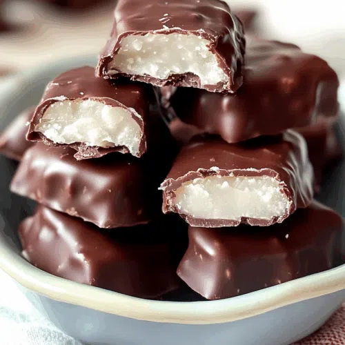 Dessert squares with a glossy chocolate coating and clean edges.
