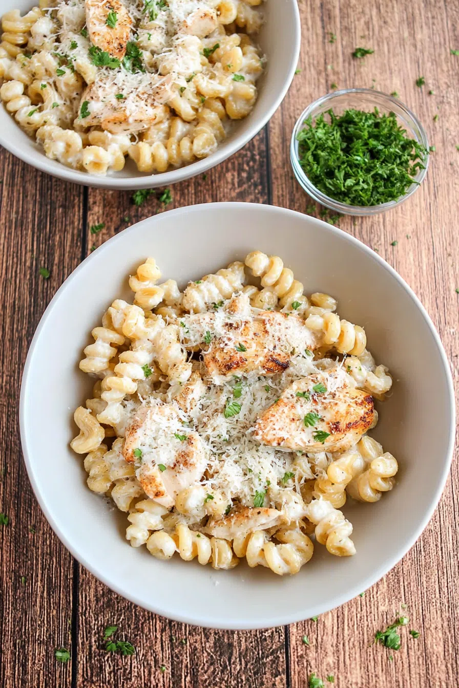Bubbling cheese crust over a layered pasta meal in a white ceramic dish.