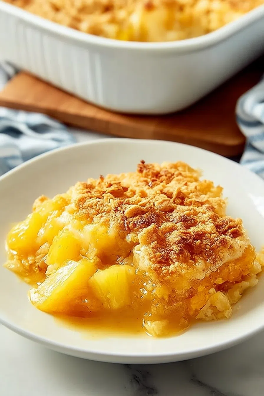 Overhead view of a portion served on a small plate beside a holiday spread.