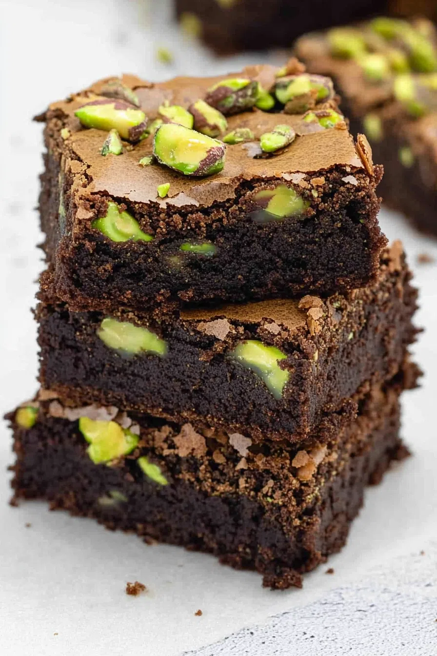 Fudgy square slices arranged neatly on parchment paper.