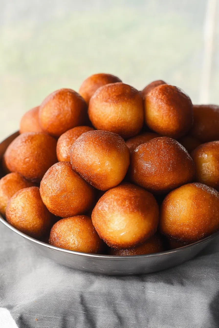 Overhead shot of bite-sized snacks arranged in a rustic bowl.