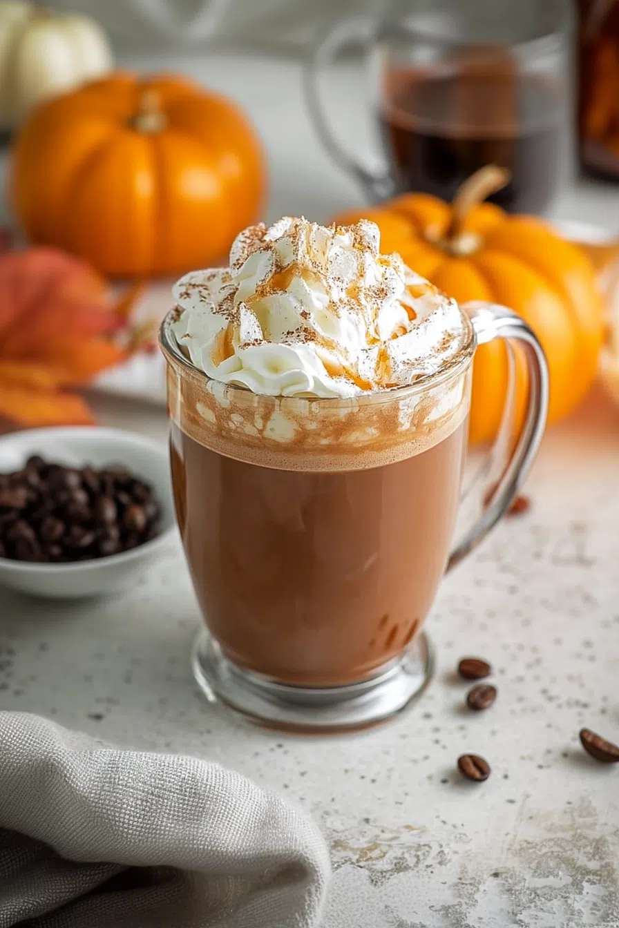 Light orange mousse swirled in a bowl, garnished with a sprinkle of spices.