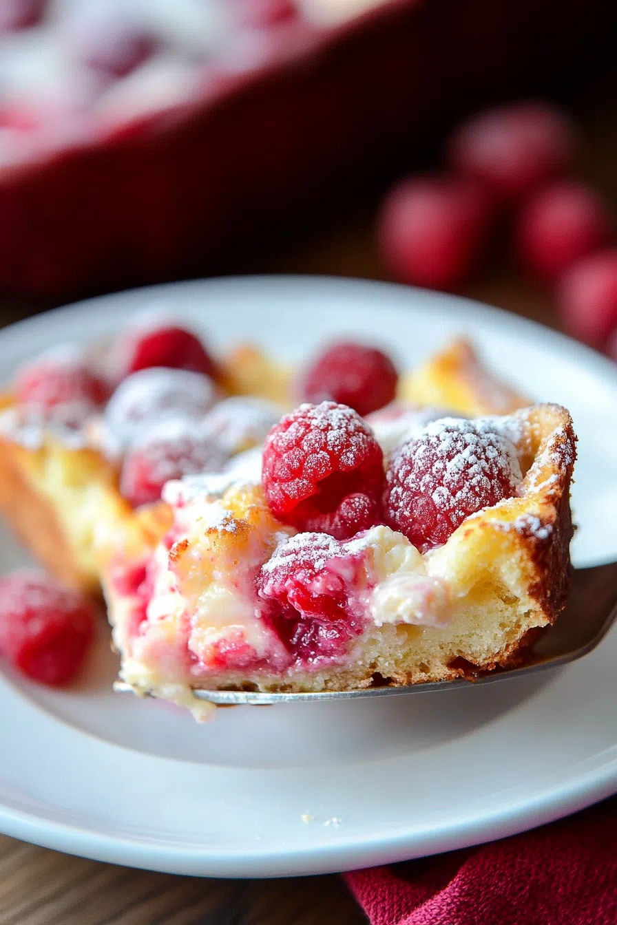 A spoon lifting a warm, creamy portion from a pan.