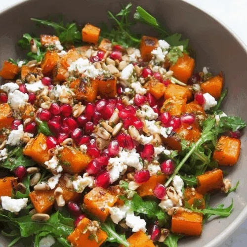 Overhead view of a harvest-style dish garnished with herbs and cheese.