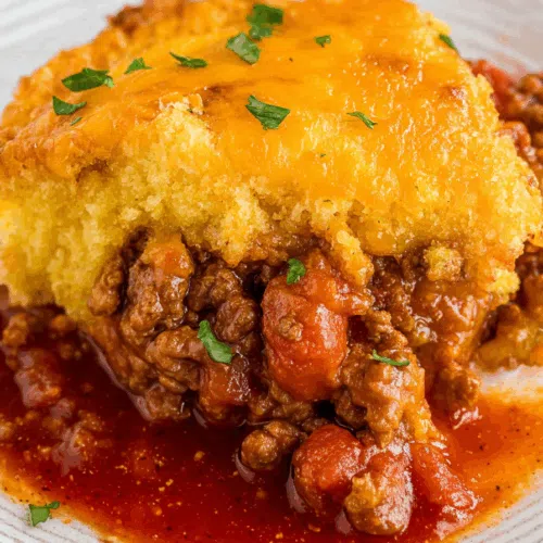 Close-up of a square slice on a plate, showing the layered texture.