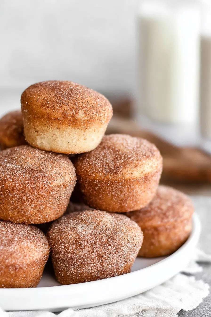 Plate filled with freshly baked muffins ready to serve.