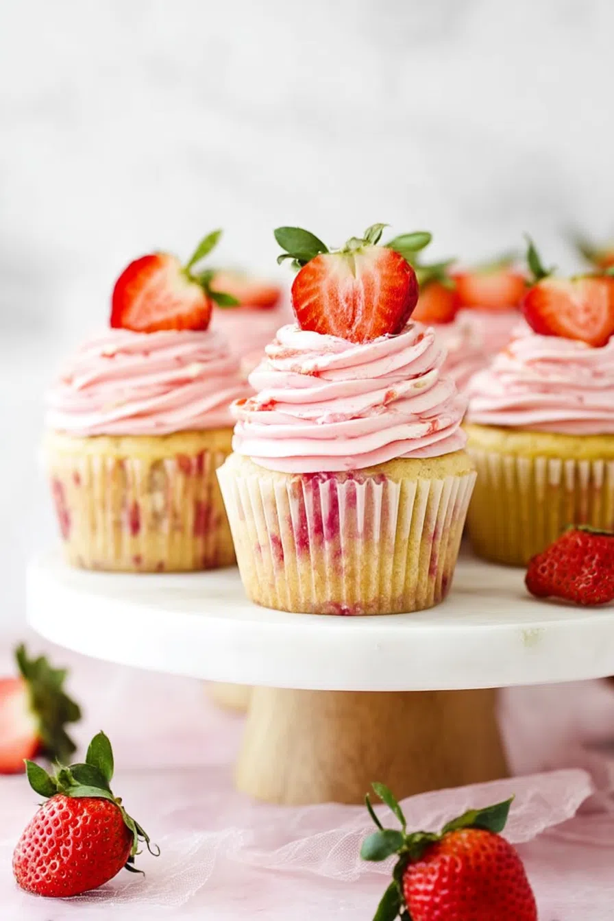 Dessert table setup featuring pastel-colored individual cakes.