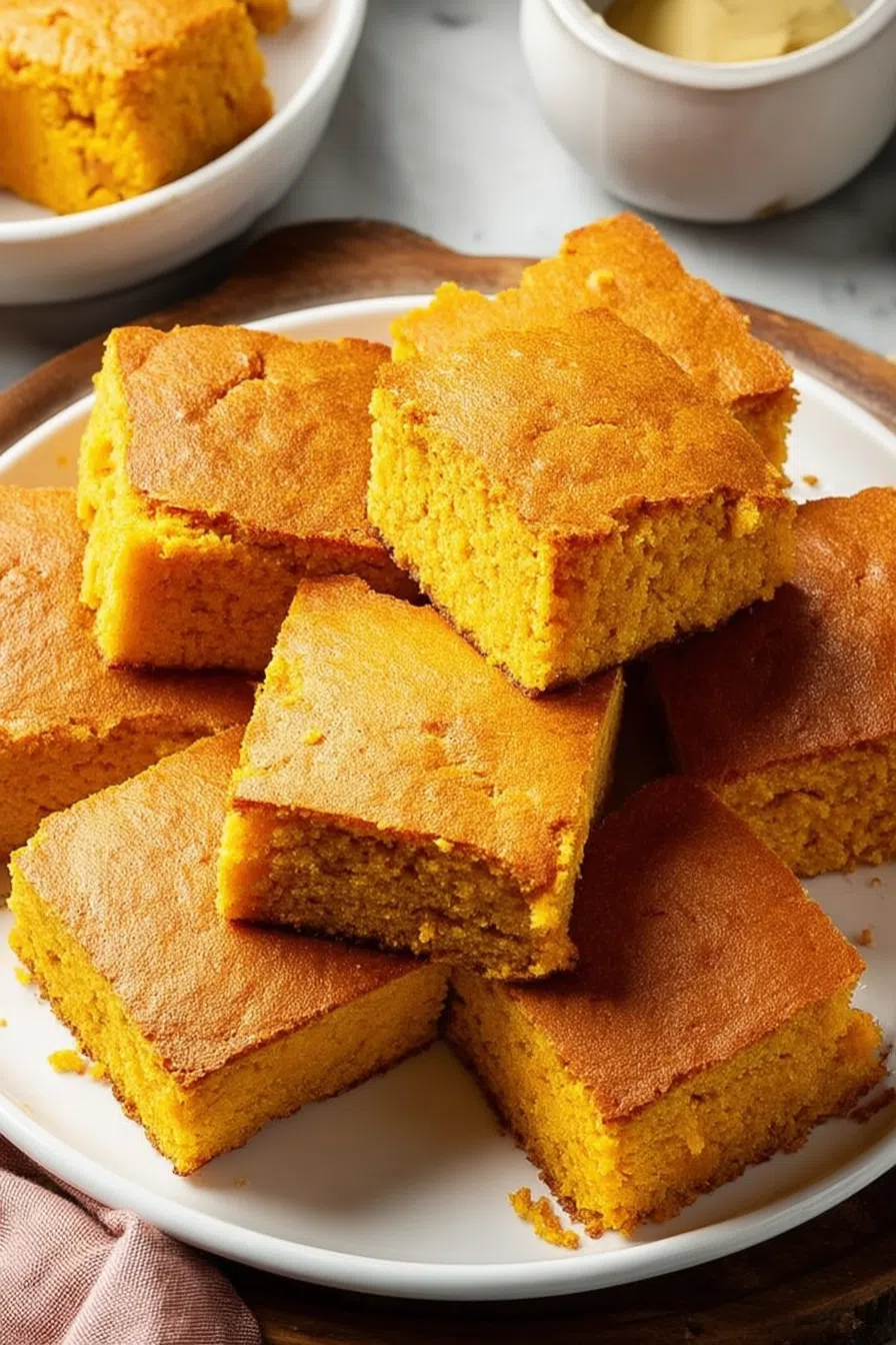 Golden, tender slices arranged on a serving plate with a small dish of whipped butter.