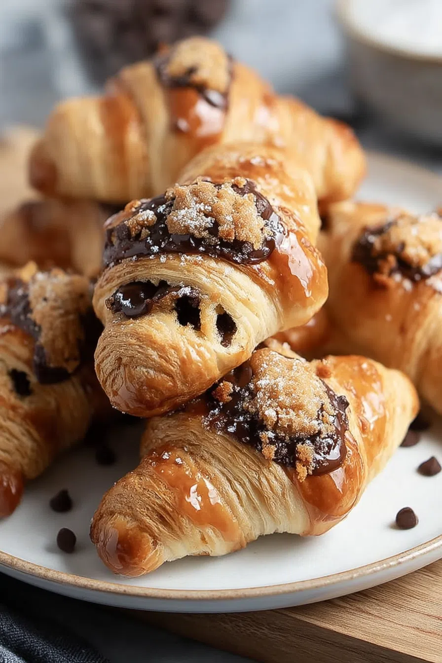 Warm dessert with caramelized edges and a drizzle of sauce on top.