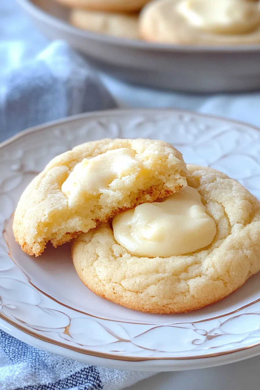 A small plate of golden cookies next to a linen napkin.