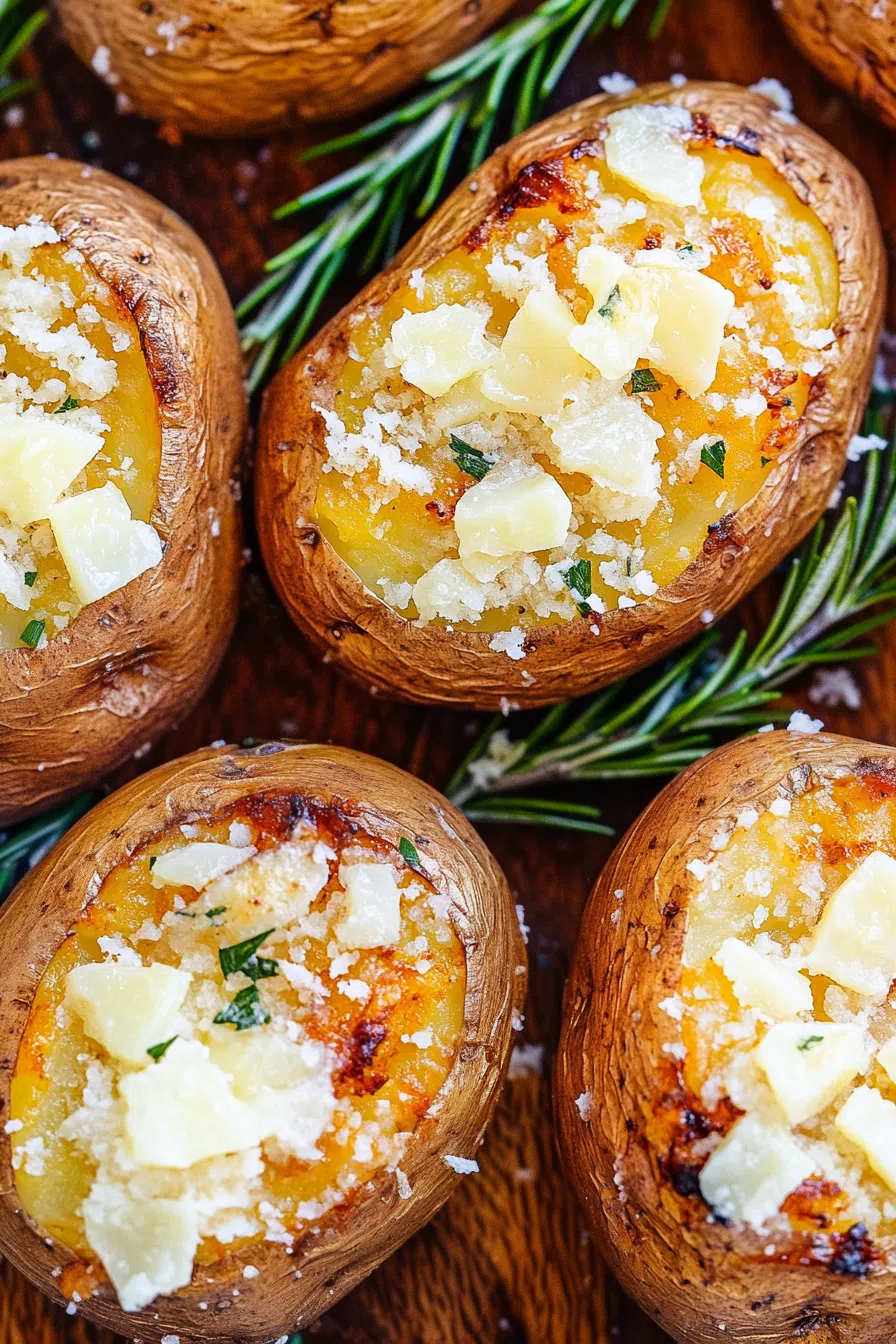 Hearty side dish served with sour cream, chives, and crumbled bacon.