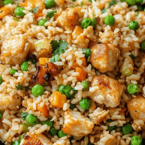Close-up of a skillet filled with golden grains, crispy bits, and fresh herbs.