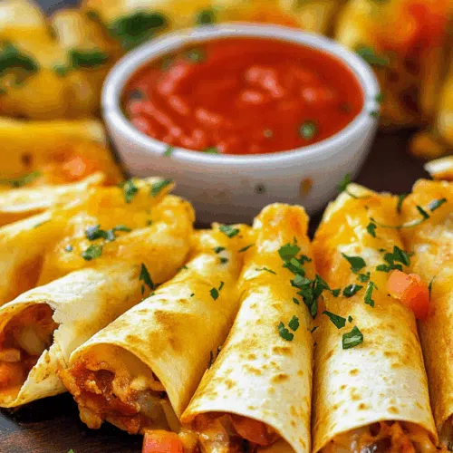 Close-up of baked tortilla pockets forming a ring around a creamy dip.