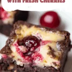 Cheesecake Brownies With Fresh Cherries