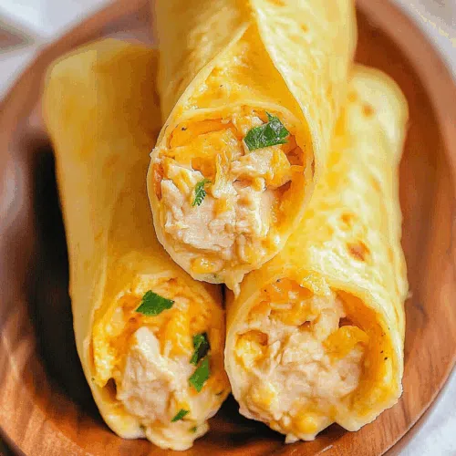 Tray of golden, crispy tacos with creamy filling peeking out from the edges.