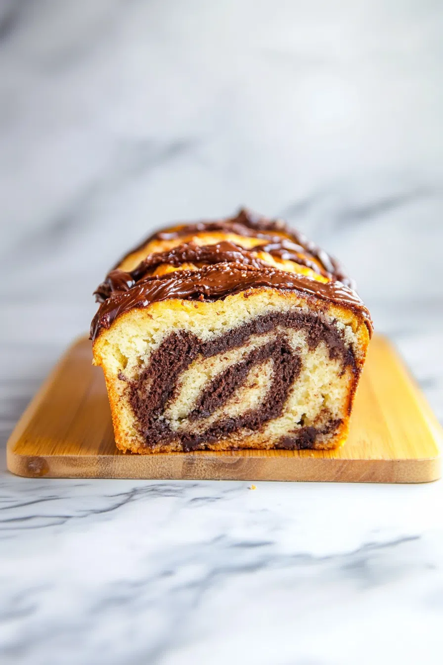 Sliced braided loaf showing rich swirls of dark filling and golden crust