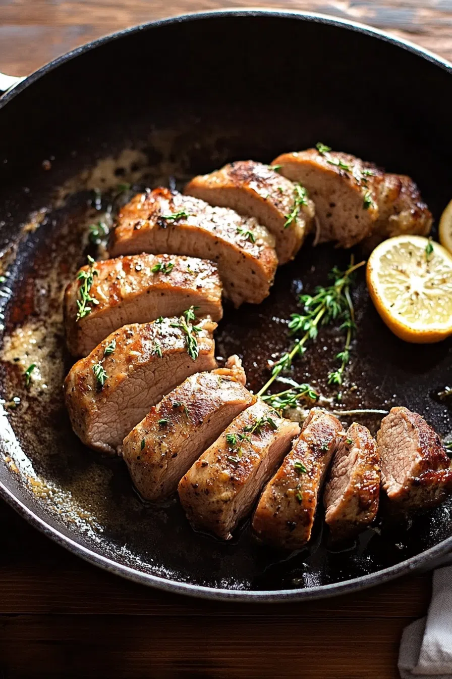 Cooked entrée presented in a cast iron skillet.
