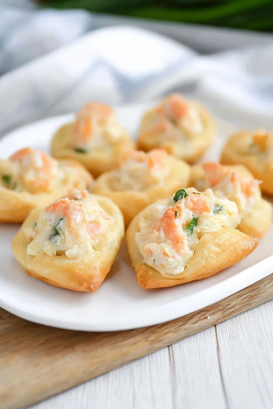Tray of warm, toasted snack bites ready to serve for a party or gathering.