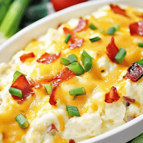 Golden-baked casserole topped with melted cheese, bacon bits, and fresh herbs.