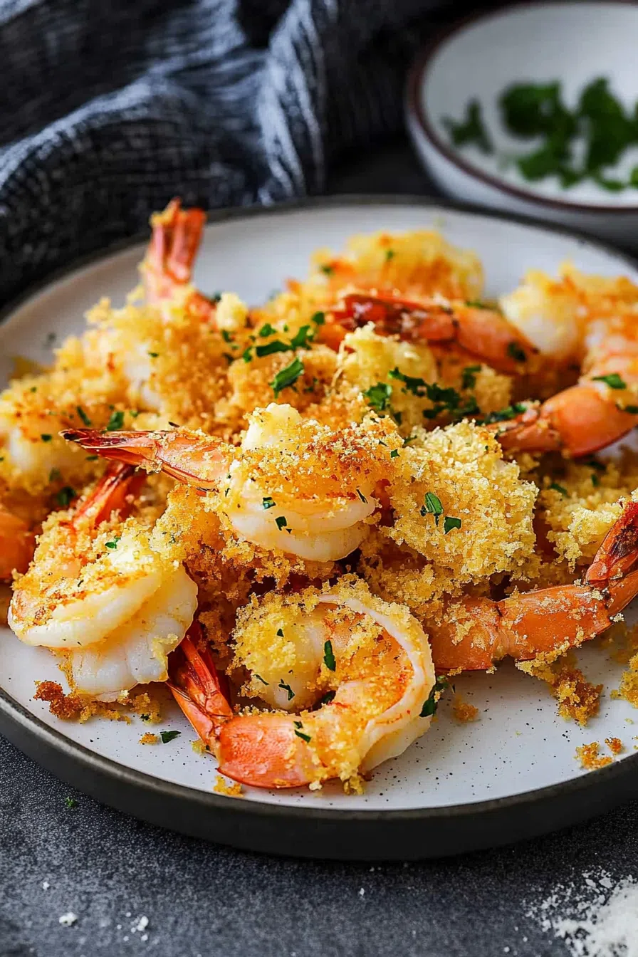 Textured, golden bites resting on a serving platter with herbs scattered on top