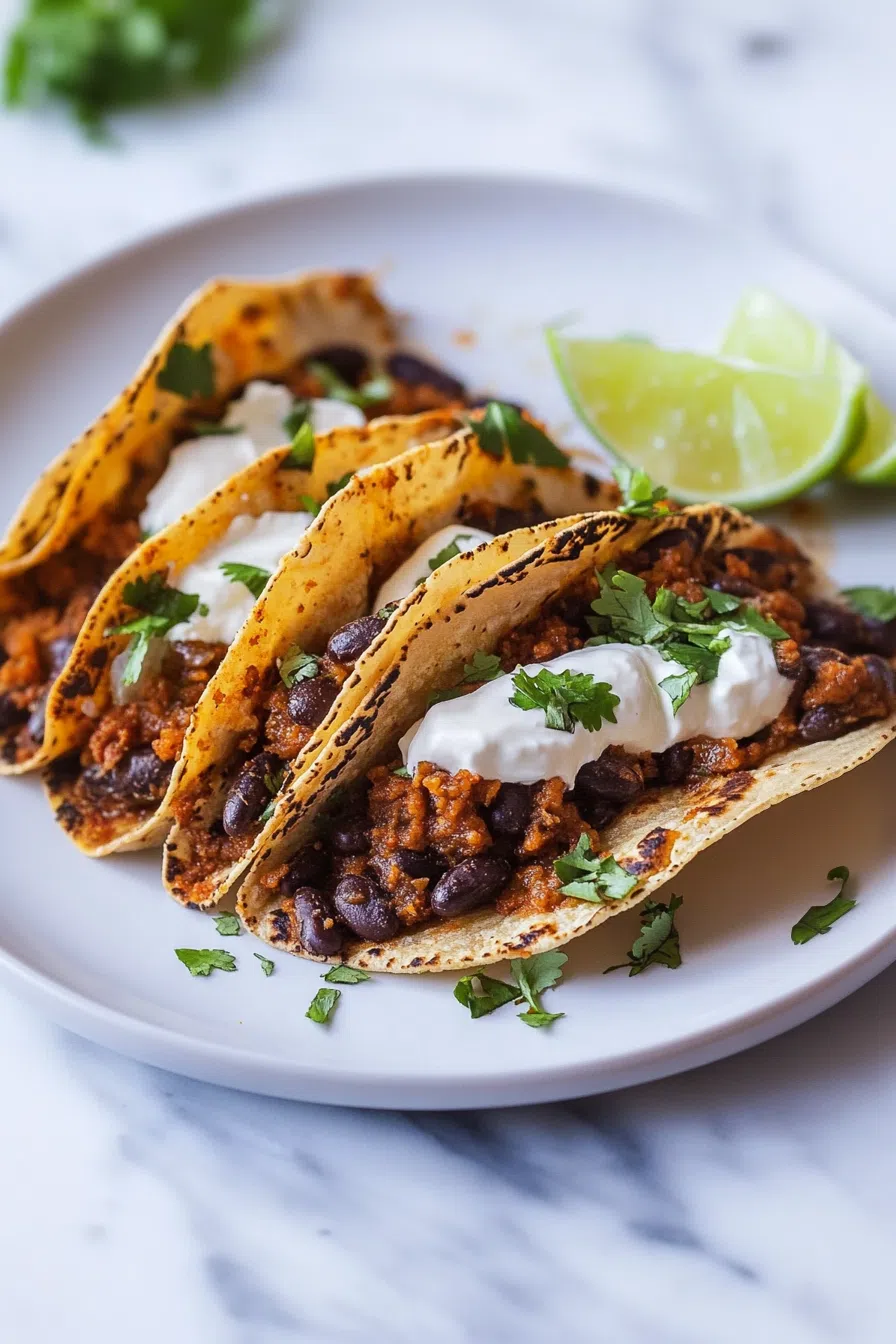 Side view of plated handhelds with fresh toppings and garnishes.