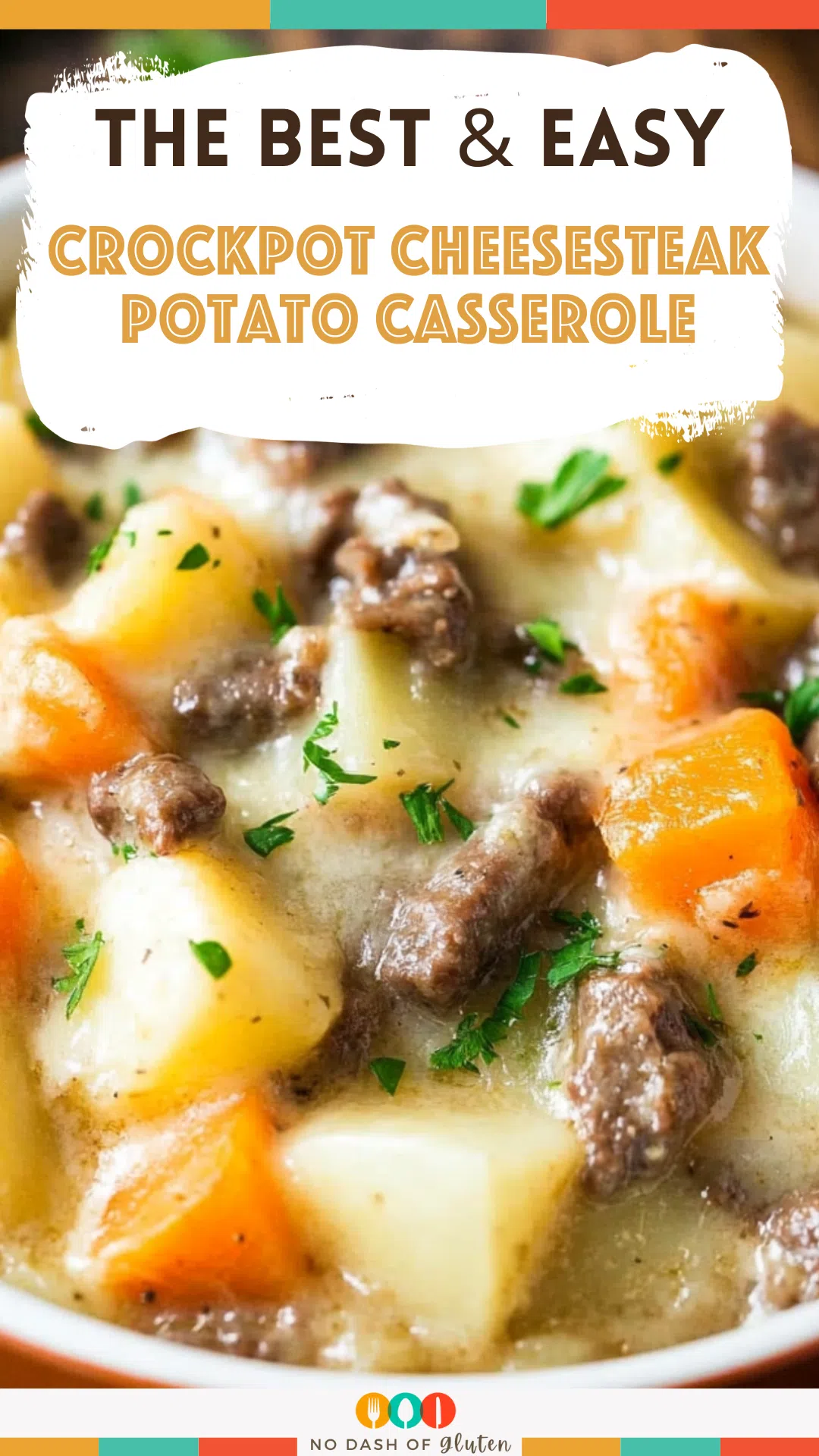 Crockpot Cheesesteak Potato Casserole
