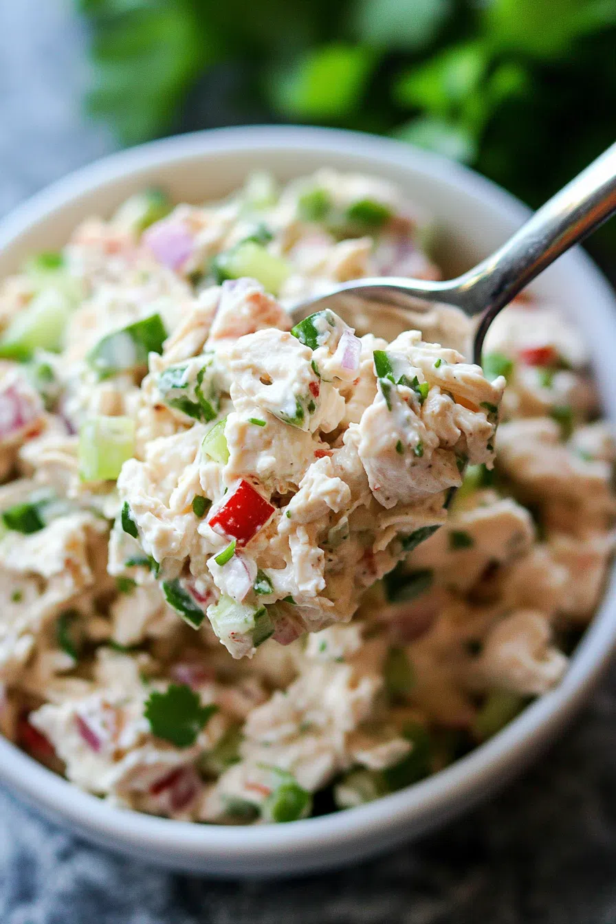 Close-up of a light, refreshing meal served in a shallow white bowl.