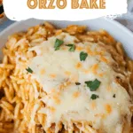 French Onion Orzo Bake