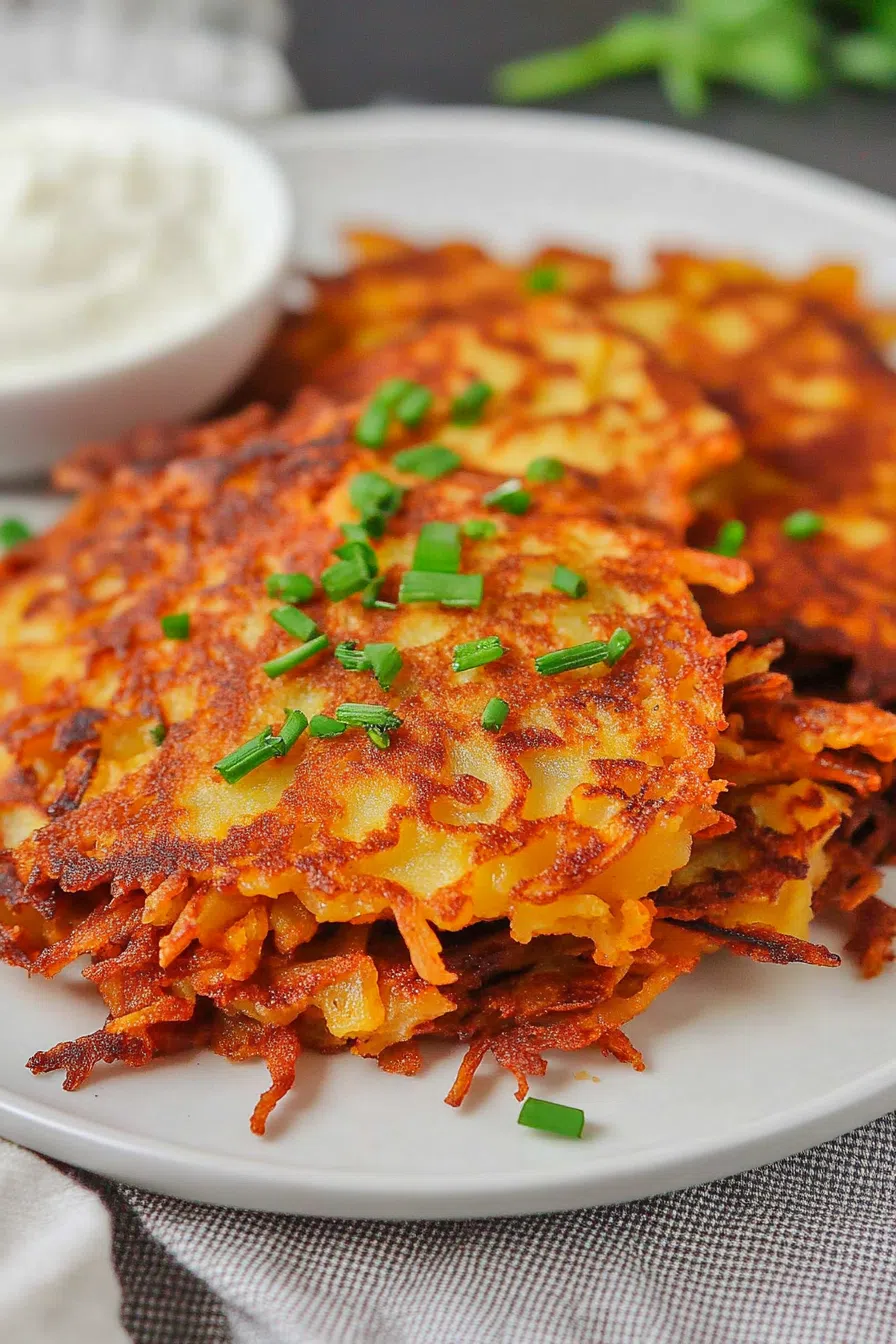 Crunchy, shallow-fried cakes arranged neatly on a serving platter