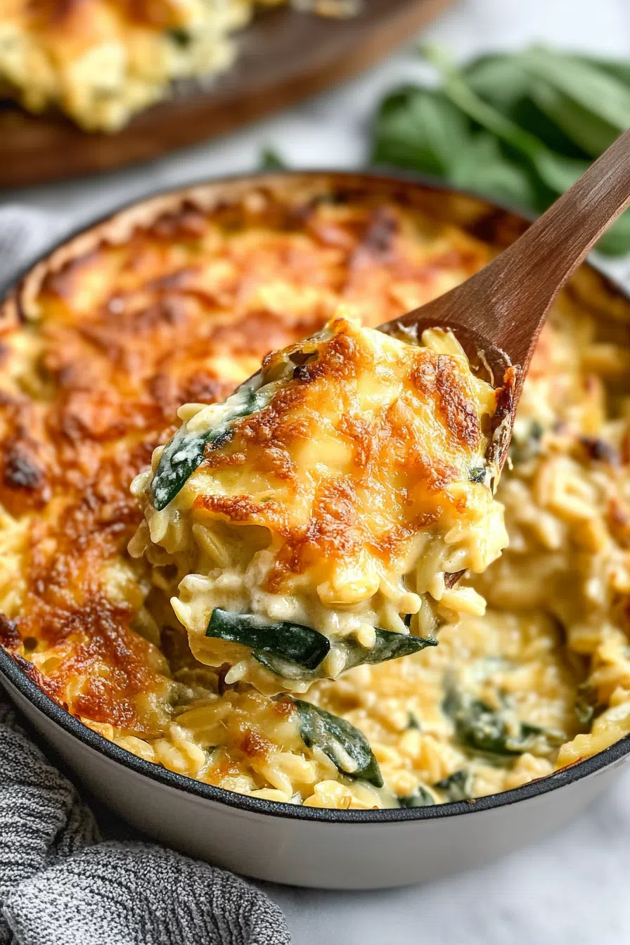 Savory one-pan meal featuring juicy chicken pieces and creamy pasta.