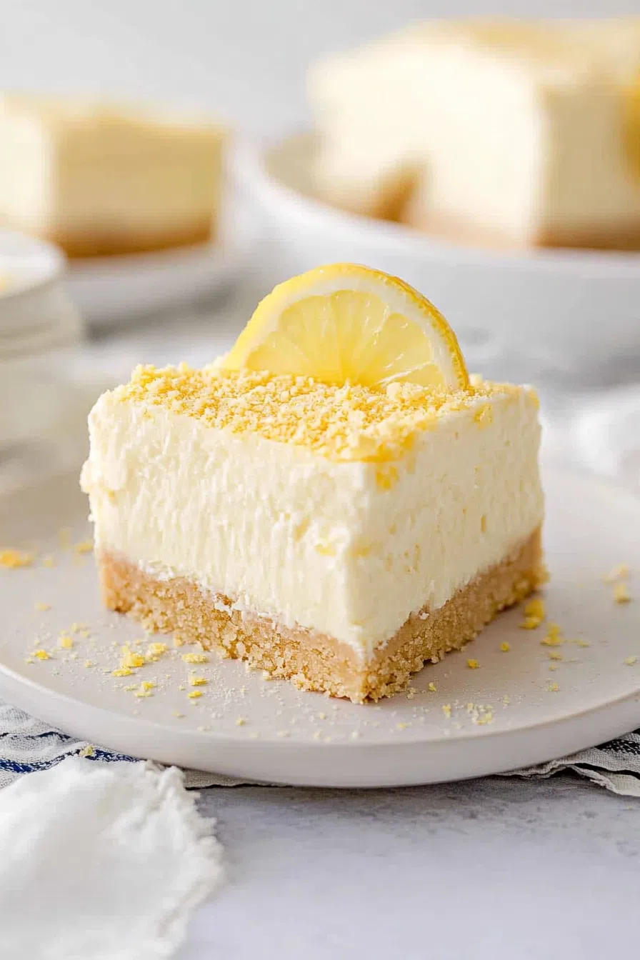 Plated individual servings of a light, summery dessert with fresh lemon curls.