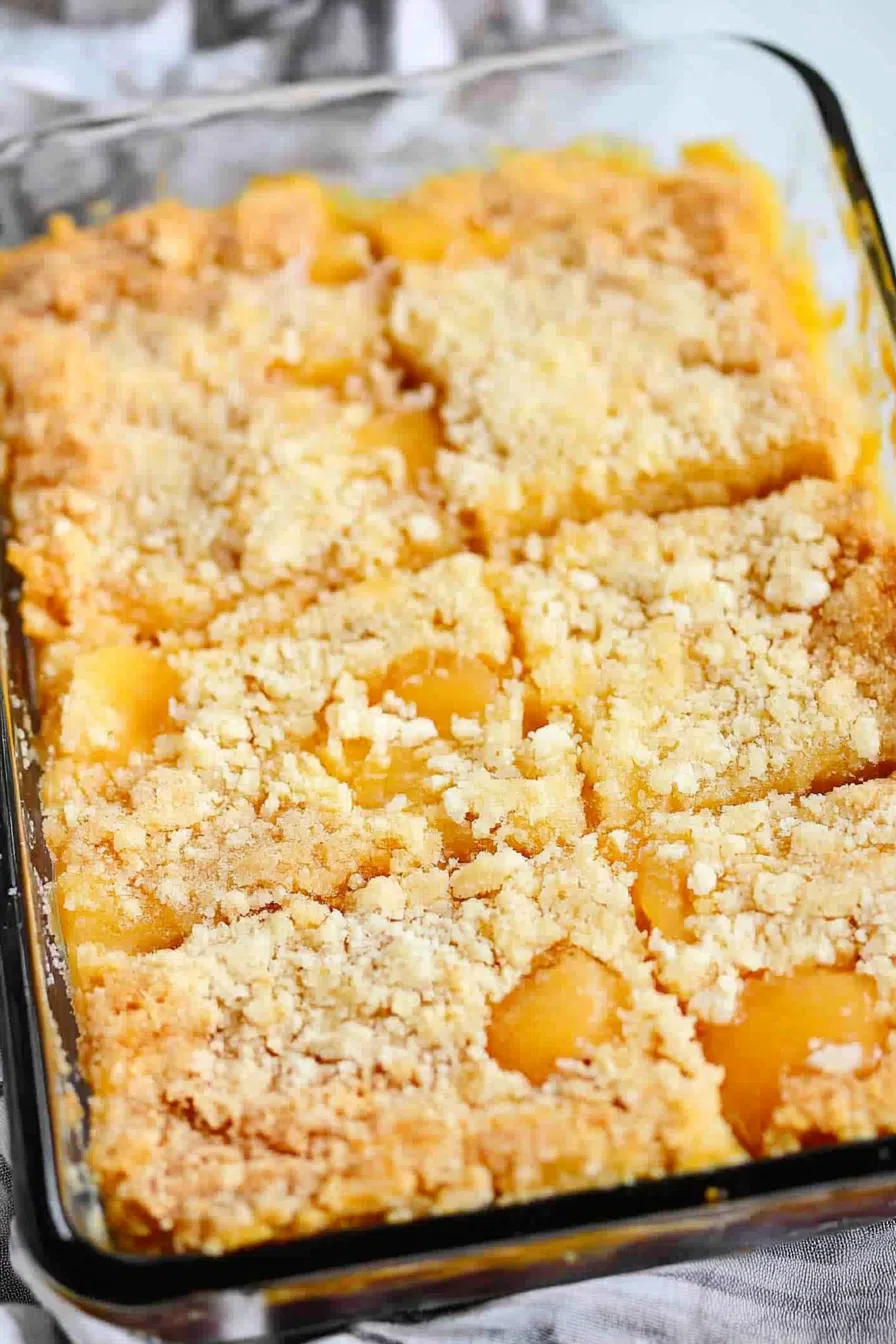 Top-down shot of freshly baked bars in a pan, ready to be served.