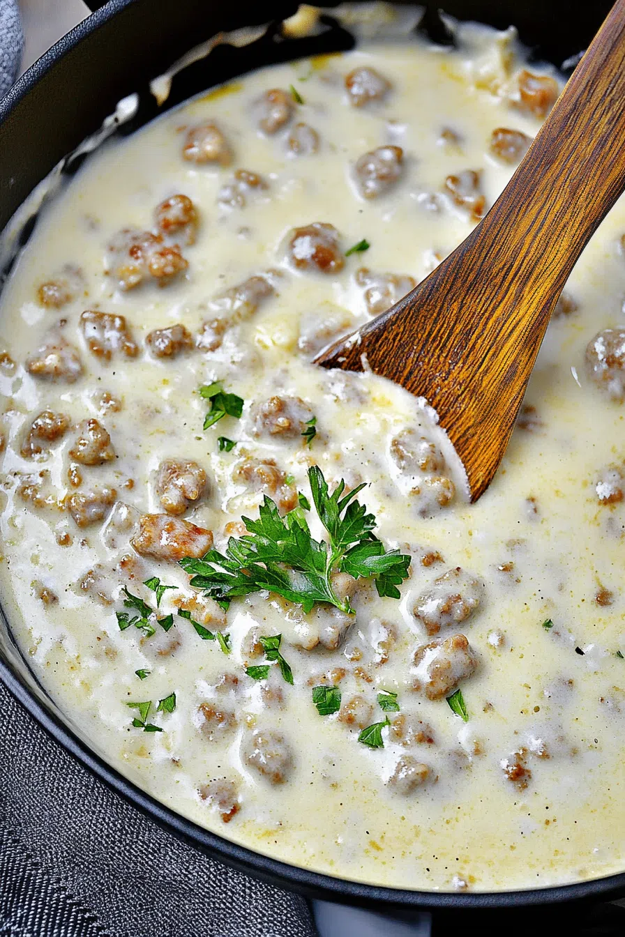 Overhead view of a hearty Southern-style plate with rustic, homemade appeal