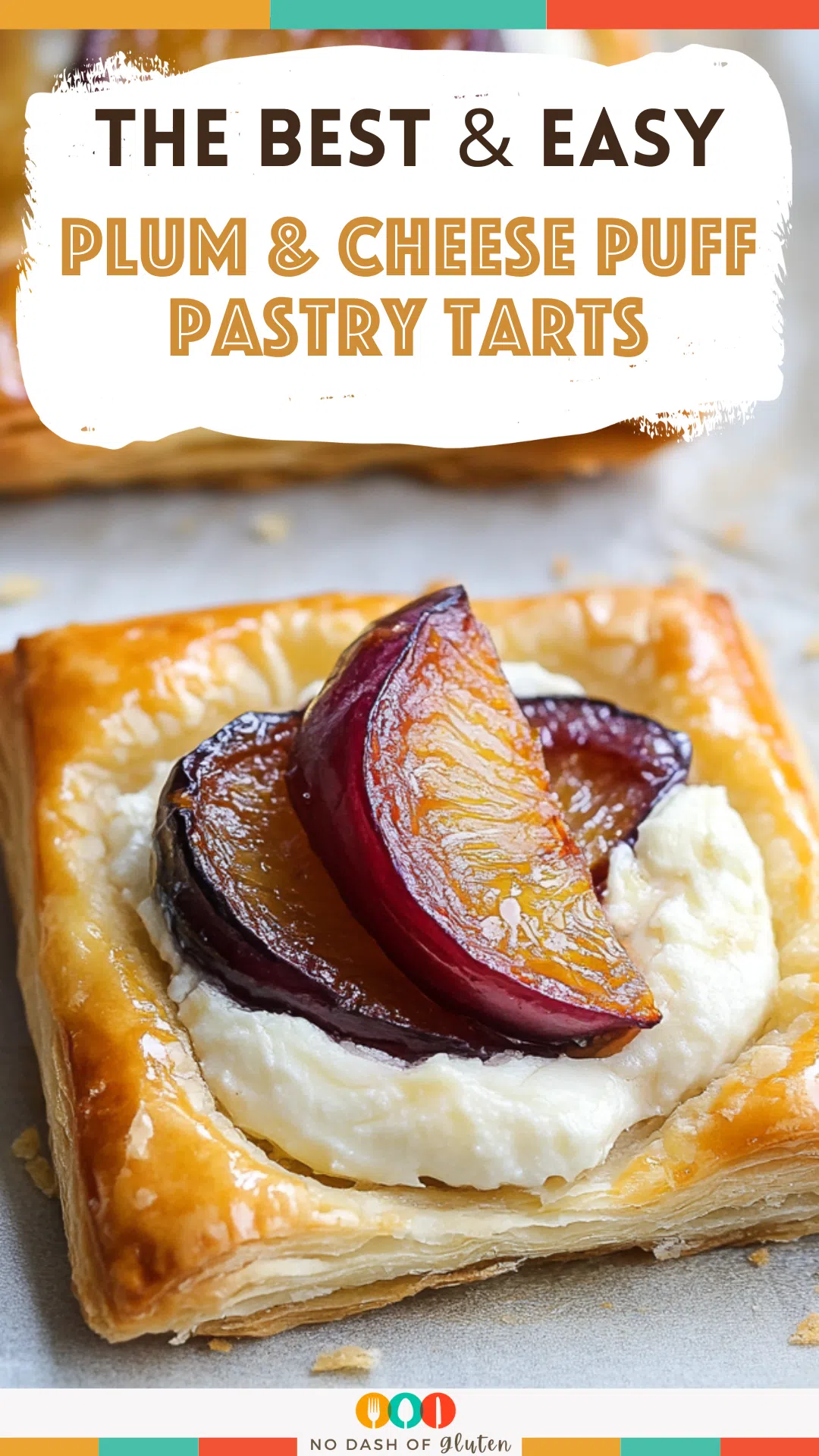 Plum & Cheese Puff Pastry Tarts
