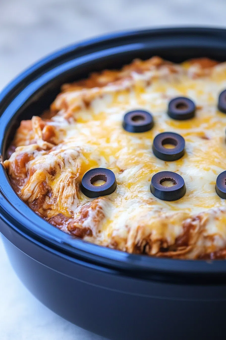 Warm, cheesy meal presented in a baking dish, fresh from the oven.