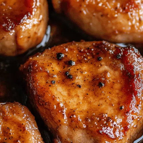 Close-up of fork-tender protein resting in a pool of flavorful sauce.