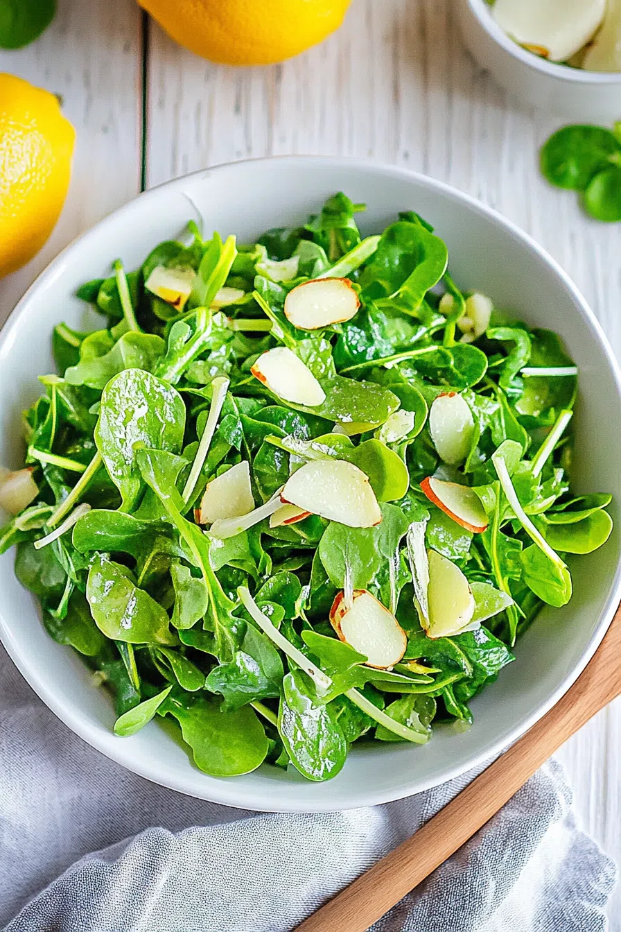 Fresh, leafy greens tossed with sliced radishes and a light vinaigrette.