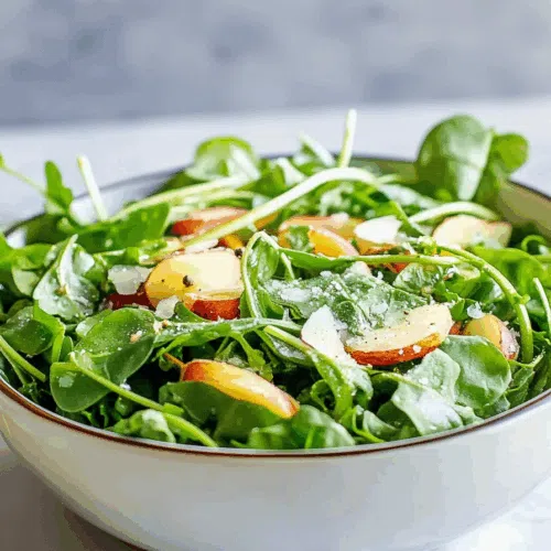 Bright and refreshing dish served as a light starter on a rustic marble table.