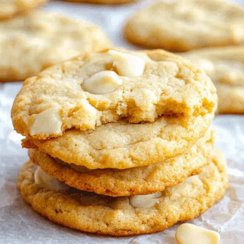Stack of chewy cookies on a napkin with scattered chocolate chips nearby.